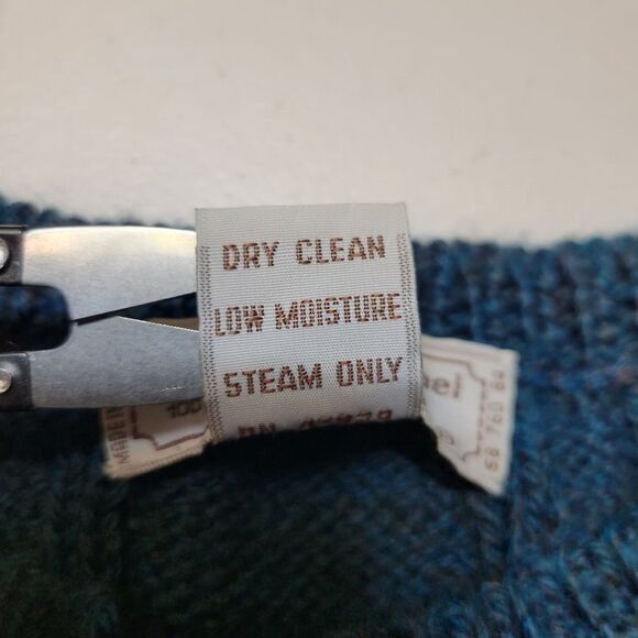 Tricots St Raphael Vintage Argyle Wool Sweater Knit Vest Women's Brown Blue - Picture 7 of 9